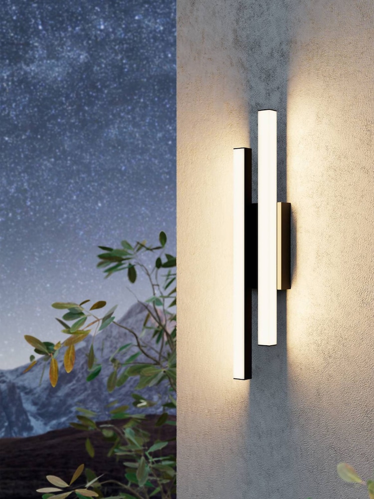 Eglo Black Serricella LED Linear Exterior Outdoor Wall Light - Image 1 of 3