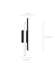 Eglo Black Serricella LED Linear Exterior Outdoor Wall Light - Image 3 of 3