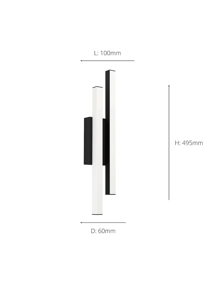 Eglo Black Serricella LED Linear Exterior Outdoor Wall Light - Image 3 of 3
