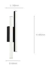 Eglo Black Serricella LED Linear Exterior Outdoor Wall Light - Image 4 of 5