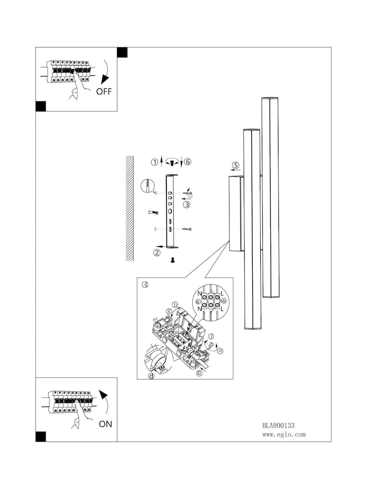 Eglo Black Serricella LED Linear Exterior Outdoor Wall Light - Image 5 of 5 Eglo Black Serricella LED Linear Exterior Outdoor Wall Light - Image 5 of 5