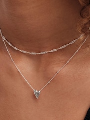 Simply Silver Silver Tone Heart Pendant Necklace - Image 2 of 3