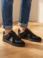 Jones Bootmaker Black Santo Leather Trainers - Image 1 of 6