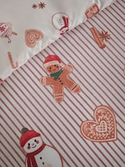 Catherine Lansfield Weihnachts-Lebkuchen-Streifen Bettbezug und Kissenbezug im Set - Bild 5 von 5