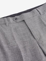 Grey Textured Slim Fit Check Smart Trousers - Image 6 of 8