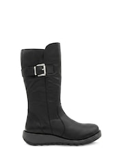 أسود - Jones Bootmaker Edita2 Leather Long Boots - صورة 4 من 6