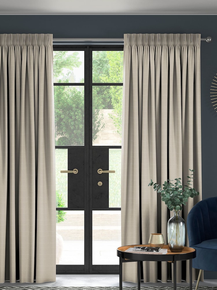 Oyster Natural Voyage Maison Jasper Made To Measure Curtains - Image 1 of 8