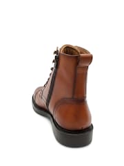 Jones Bootmaker Tan Brown  Leather Davide Leather Wide-Fit Military Boots - Image 3 of 6