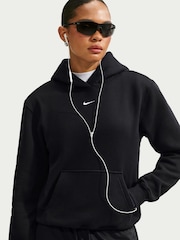 Nike Black Studio Fleece Oversized Hoodie - Image 1 of 5