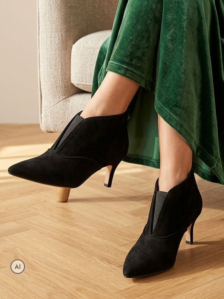 Jones Bootmaker Black Kalliope Smart Leather Stiletto Ankle Boots - Image 1 of 6