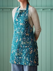 Catherine Lansfield Green Enchanted Twilight Animals Print Cotton Kitchen Apron - Image 1 of 2