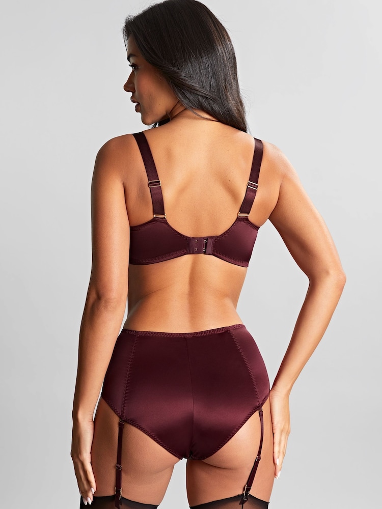 Panache Red Bordeaux Grace Suspender Briefs - Image 2 of 4