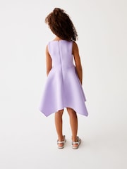 Baker by Ted Baker Lilac Purple Hanky Hem Embossed Scuba Dress - Image 3 of 8
