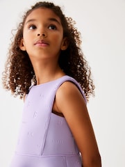 Baker by Ted Baker Lilac Purple Hanky Hem Embossed Scuba Dress - Image 4 of 8