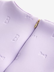 Baker by Ted Baker Lilac Purple Hanky Hem Embossed Scuba Dress - Image 7 of 8