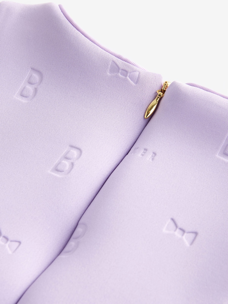 Baker by Ted Baker Lilac Purple Hanky Hem Embossed Scuba Dress - Image 7 of 8