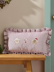 Catherine Lansfield Christmas Gingerbread Stripe Cushion - Slika 1 od 2