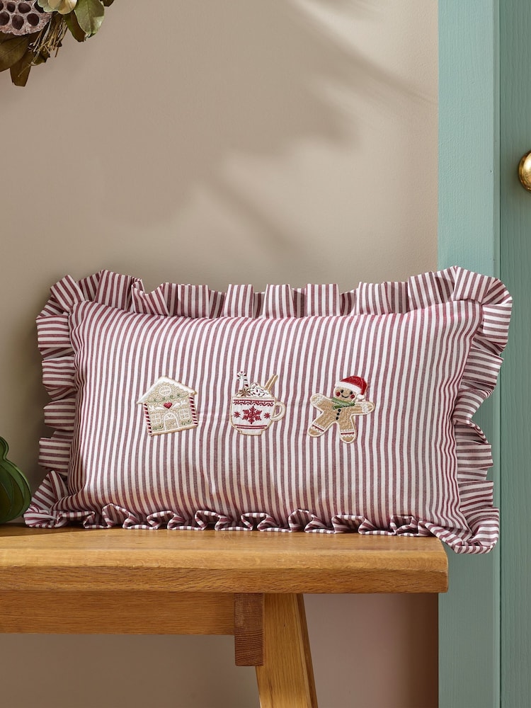 Catherine Lansfield Christmas Gingerbread Stripe Cushion - Slika 1 od 2 Catherine Lansfield Christmas Gingerbread Stripe Cushion - Slika 1 od 2