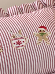 Catherine Lansfield Christmas Gingerbread Stripe Cushion - Slika 2 od 2