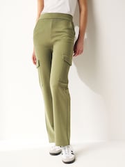 Khaki Green Ponte Utility Cargo Trousers - Image 1 of 6