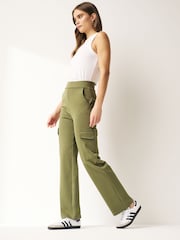 Khaki Green Ponte Utility Cargo Trousers - Image 2 of 6