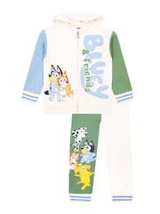 Character Cream Bluey Bingo And Friends Zipped Hoodie And Joggers Outfit Set - Image 1 of 11