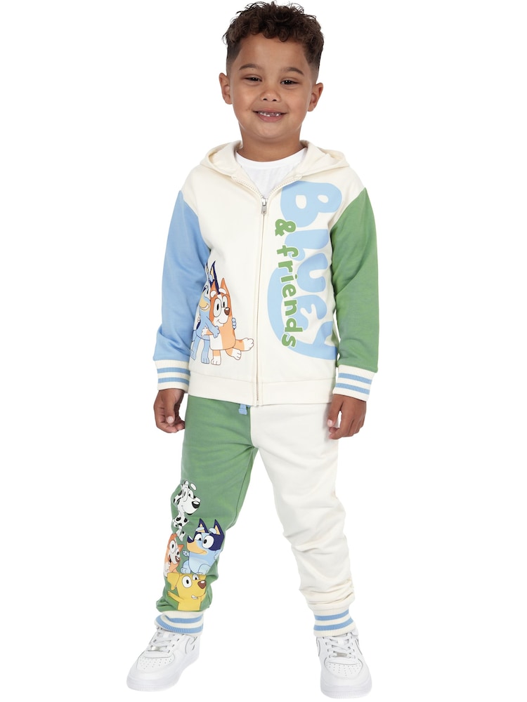 Character Cream Bluey Bingo And Friends Zipped Hoodie And Joggers Outfit Set - Image 2 of 11 Character Cream Bluey Bingo And Friends Zipped Hoodie And Joggers Outfit Set - Image 2 of 11