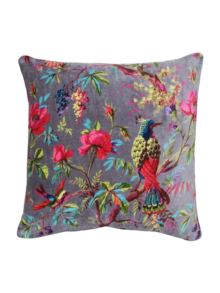 Riva Paoletti Mink Grey Paradise Velvet Polyester Filled Cushion - Image 1 of 2