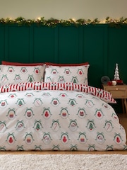 Catherine Lansfield Red Christmas Vintage Stripe Bed Set - Image 3 of 5