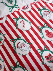 Catherine Lansfield Red Christmas Vintage Stripe Bed Set - Image 5 of 5