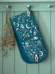 Catherine Lansfield Green Enchanted Twilight Animals Print Double Oven Gloves - Image 1 of 2