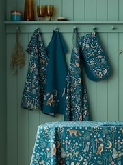 Catherine Lansfield Green Enchanted Twilight Animals Print Double Oven Gloves - Image 2 of 2