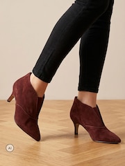 Jones Bootmaker Burgundy Red Kalliope Smart Leather Stiletto Ankle Boots - Image 1 of 6