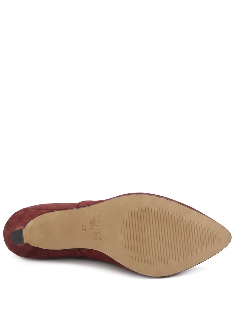 Jones Bootmaker Burgundy Red Kalliope Smart Leather Stiletto Ankle Boots - Image 6 of 6