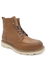 Jones Bootmaker Tan Brown Leather Essex Chunky Leather Boots - Image 2 of 6