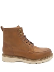 Jones Bootmaker Tan Brown Leather Essex Chunky Leather Boots - Image 4 of 6