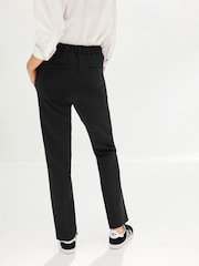 Schwarz - Hose in Straight Fit mit Gummizug hinten - Bild 2 von 6
