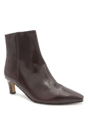 Jones Bootmaker Brown Leather Kassia Leather Comma Heel Ankle Boots - Image 2 of 6