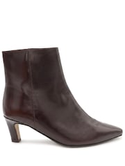 Jones Bootmaker Brown Leather Kassia Leather Comma Heel Ankle Boots - Image 4 of 6