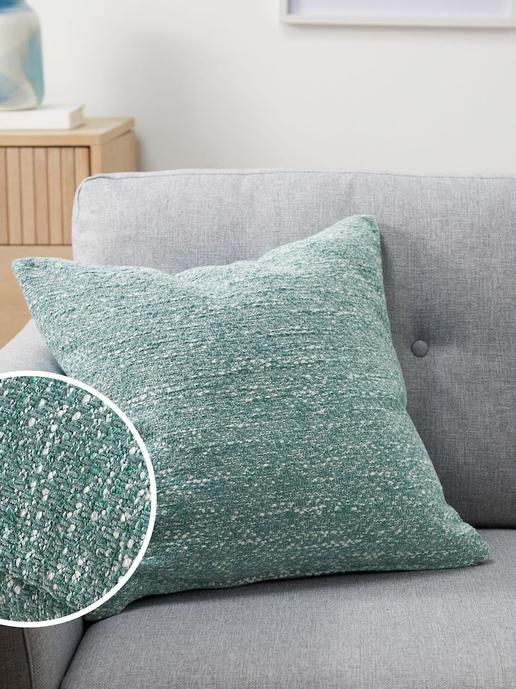 Teal Blue Square Ashton Chenille Cushion - Image 1 of 5