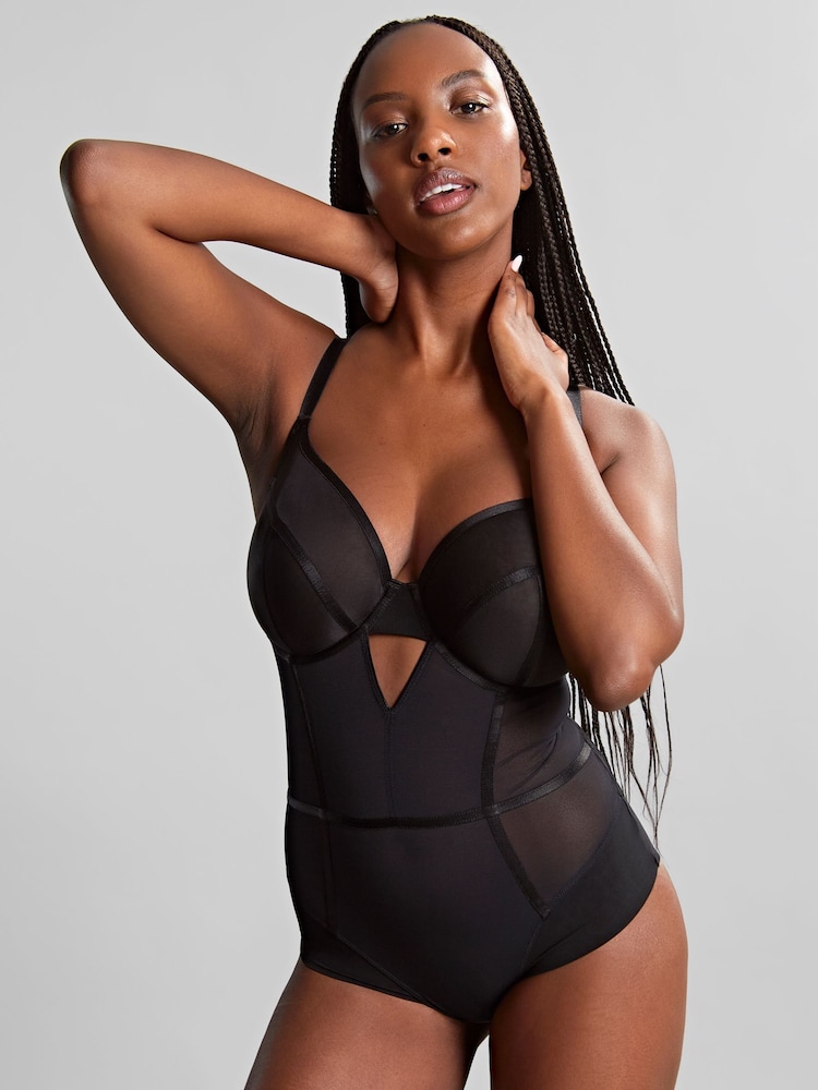 Panache Tango Essence Plunge Black Bodysuit - Image 1 of 4