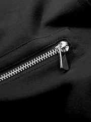 Black Slinky Soft Touch Utility Sleeveless High Neck Zip Pocket Top - Image 6 of 6