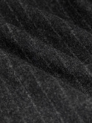 Reiss Charcoal Grey Russel Monogram Wool-Blend Chalk-Stripe Double-Breasted Blazer Relaxed-Fit - Image 5 of 9