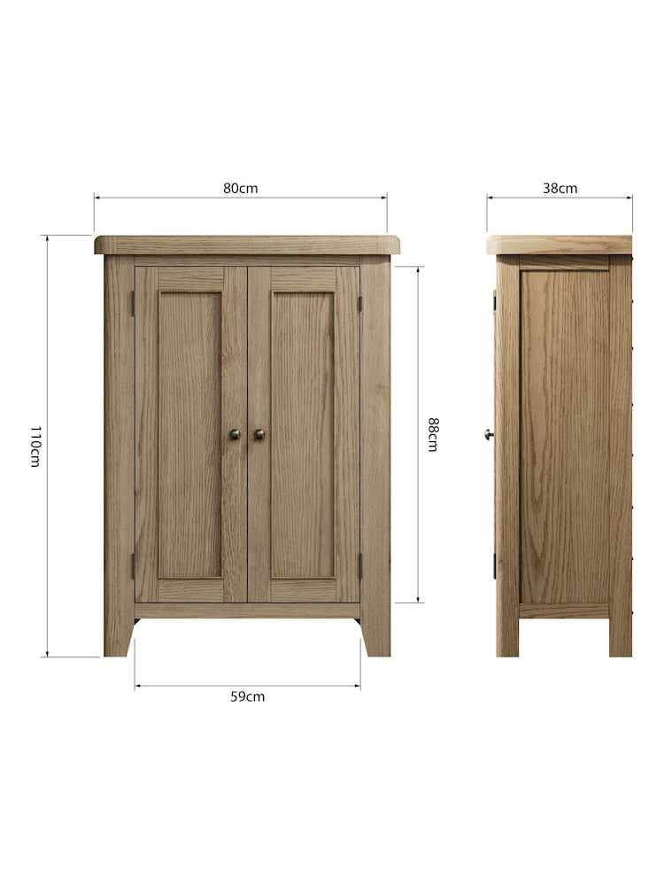 K Interiors Brown Embleton Solid Wood 2 Door Shoe Cupboard - Image 4 of 4 K Interiors Brown Embleton Solid Wood 2 Door Shoe Cupboard - Image 4 of 4