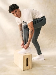 adidas Grey Train Essentials 3-Stripes Training Joggers - Image 3 of 5