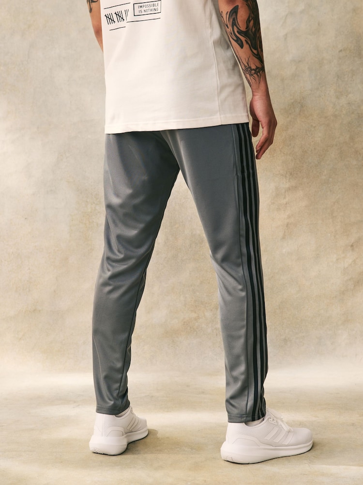 adidas Grey Train Essentials 3-Stripes Training Joggers - Image 4 of 5