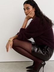 borgoña - Reiss Talitha Coloured 40 Denier Tights - Imagen 1 de 3