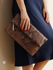 Jones Bootmaker Brown Wylie Fold-Over Clutch - Image 1 of 6