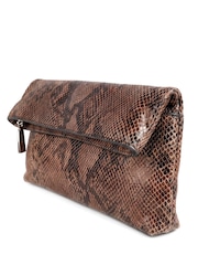 Jones Bootmaker Brown Wylie Fold-Over Clutch - Image 3 of 6