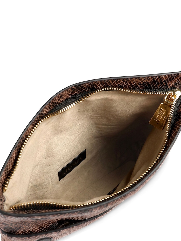 Jones Bootmaker Brown Wylie Fold-Over Clutch - Image 6 of 6 Jones Bootmaker Brown Wylie Fold-Over Clutch - Image 6 of 6